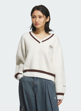 Adidas阿迪达斯三叶草女装2025冬季新款HTTH SWEATER卫衣KC2687