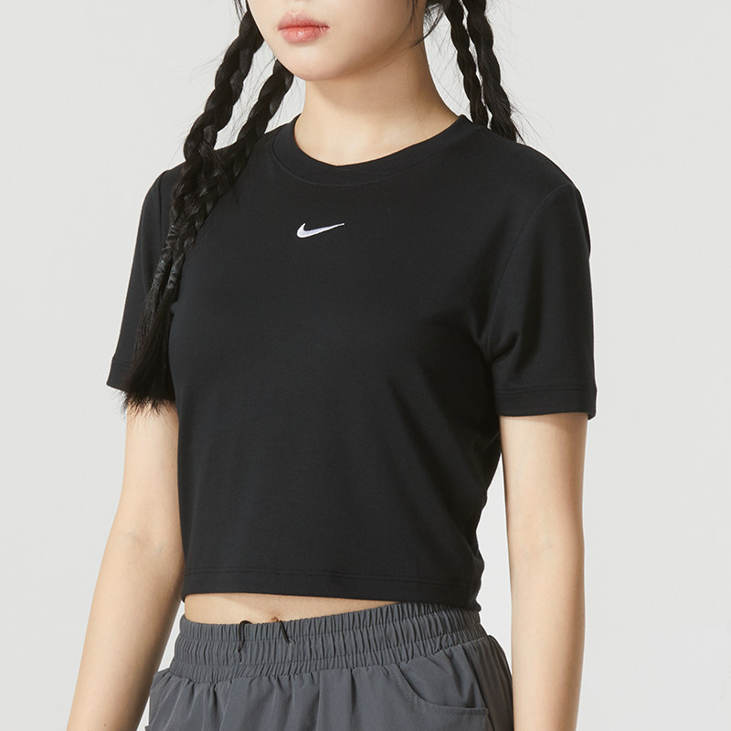 Nike耐克女装夏季新款圆领透气运动休闲高腰短袖T恤FB2874