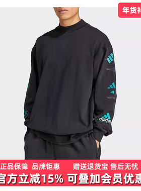 Adidas阿迪达斯男装2025春季新款EQT GFX TEE休闲长袖T恤JN4849