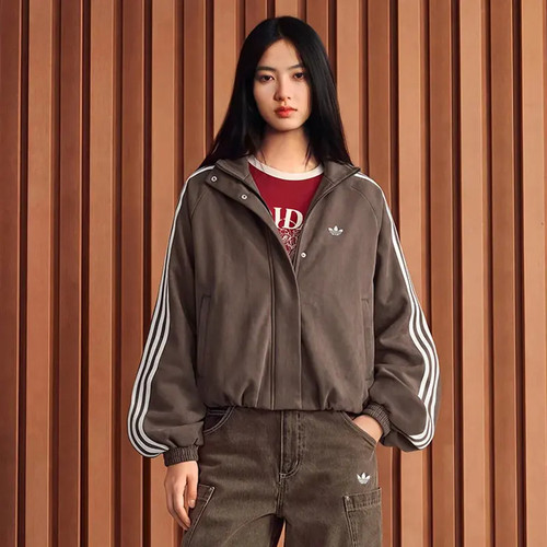 Adidas阿迪达斯三叶草女装2026冬季新款FAUX 运动休闲外套LH1921