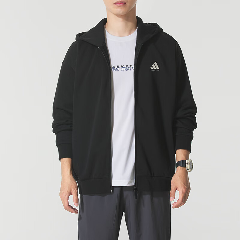 Adidas阿迪达斯2025冬季新款男装女装BB FZ HOODY针织夹克KB3064