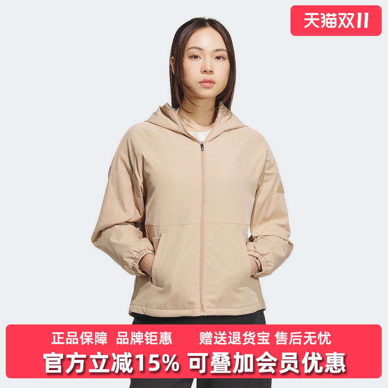 阿迪达斯女装连帽梭织夹克