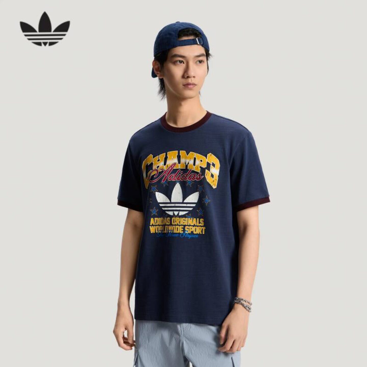 Adidas阿迪达斯三叶草男装2026夏季新款RINGER TEE运动T恤LE7356图片