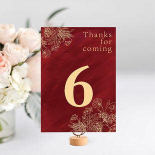 定制婚礼桌卡席位卡订婚座位牌网红同款酒席婚宴立牌 号码牌 年会