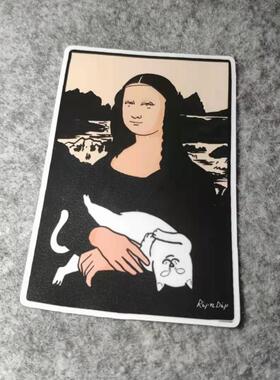 二次元日漫改装痛车摩托贴电动车蒙娜丽莎侧窗PVC烫画D1856