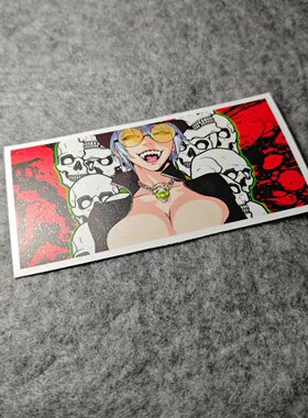 日漫潮流少女搞怪搞笑贴画摩托汽车电动车滑雪板贴纸车窗贴D3161
