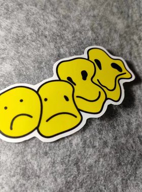 表情包卡通搞怪搞笑贴画摩托汽车电动车滑雪板贴纸车窗贴D3076