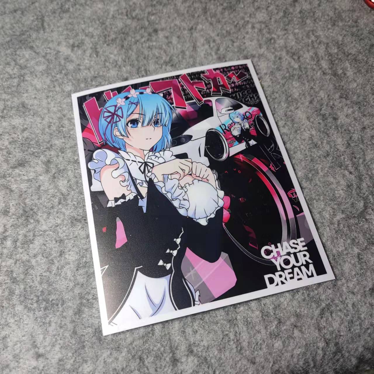 个性反光贴二次元漫画老婆酱改装汽车摩托贴纸痛车小窗车贴D2221