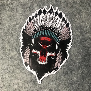 个性汽车摩托车改装装饰贴划纹车贴漂移贴印第安骷髅D526