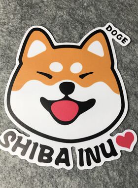 个性汽车摩托改装车贴后窗划纹遮挡touge漂移柴犬搞笑卡通D741