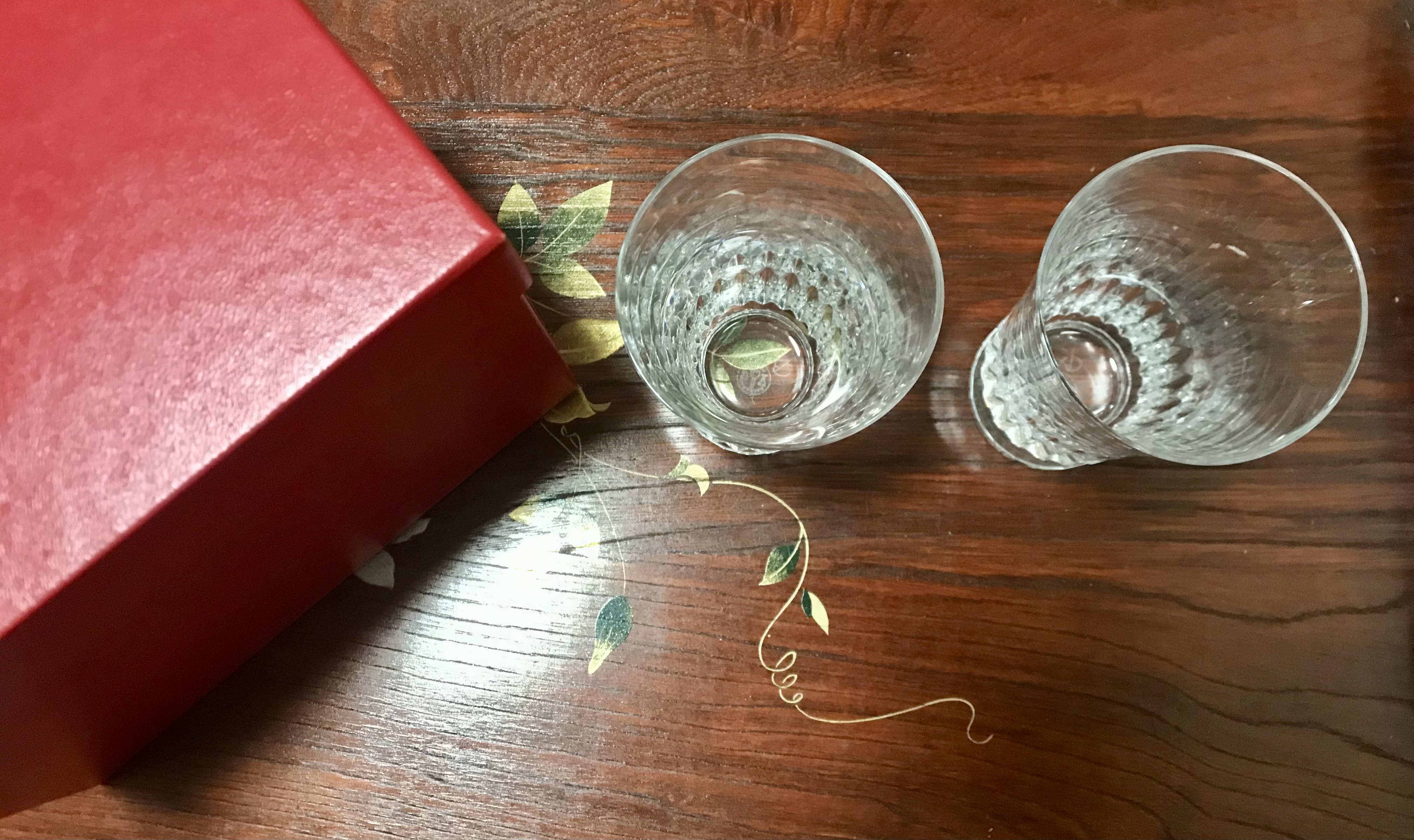 A1日本进口巴卡拉水晶玻璃酒杯日式复古对杯稀有款2只打包出