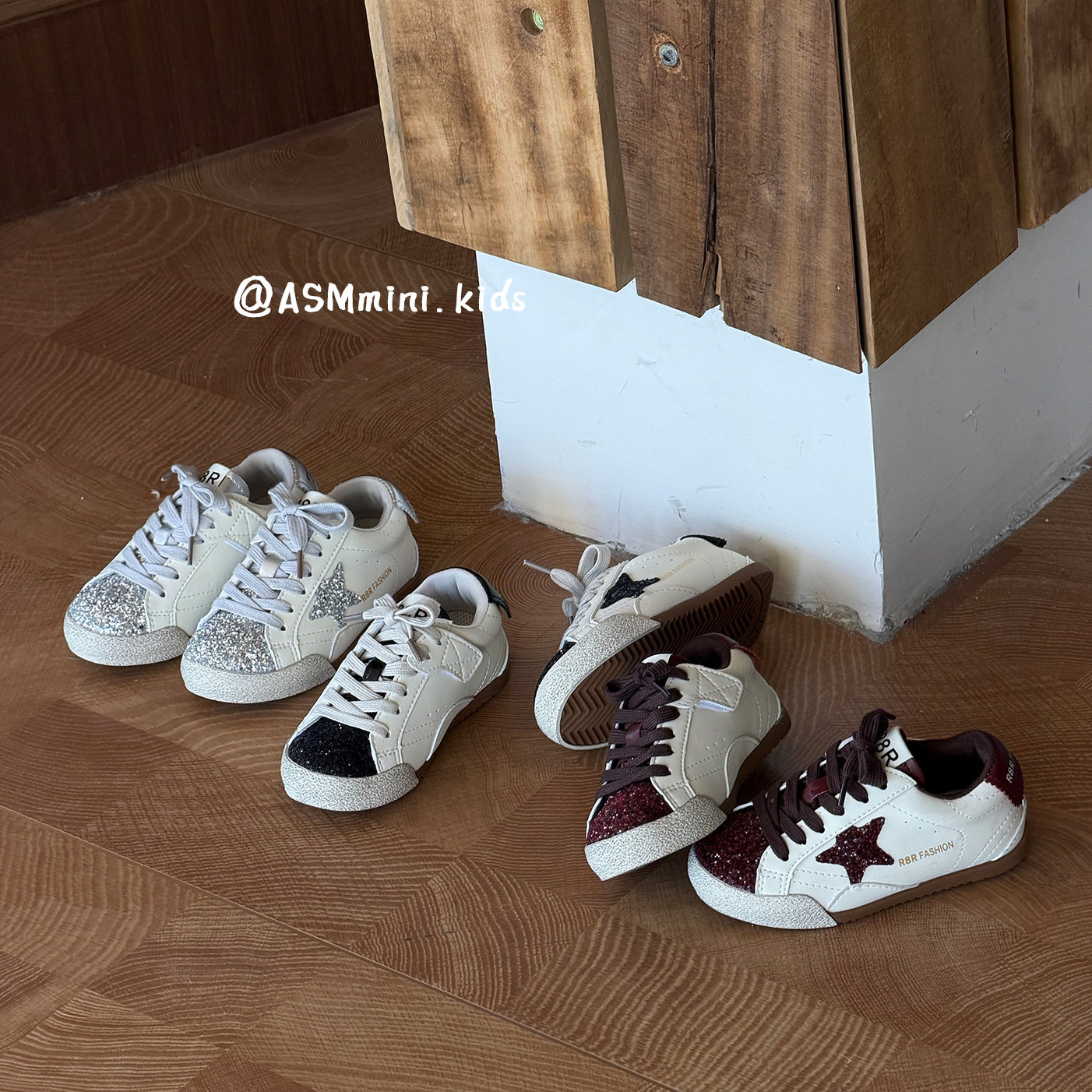 儿童亮片复古脏脏鞋2026春季新款男女童星星休闲板鞋学生运动鞋