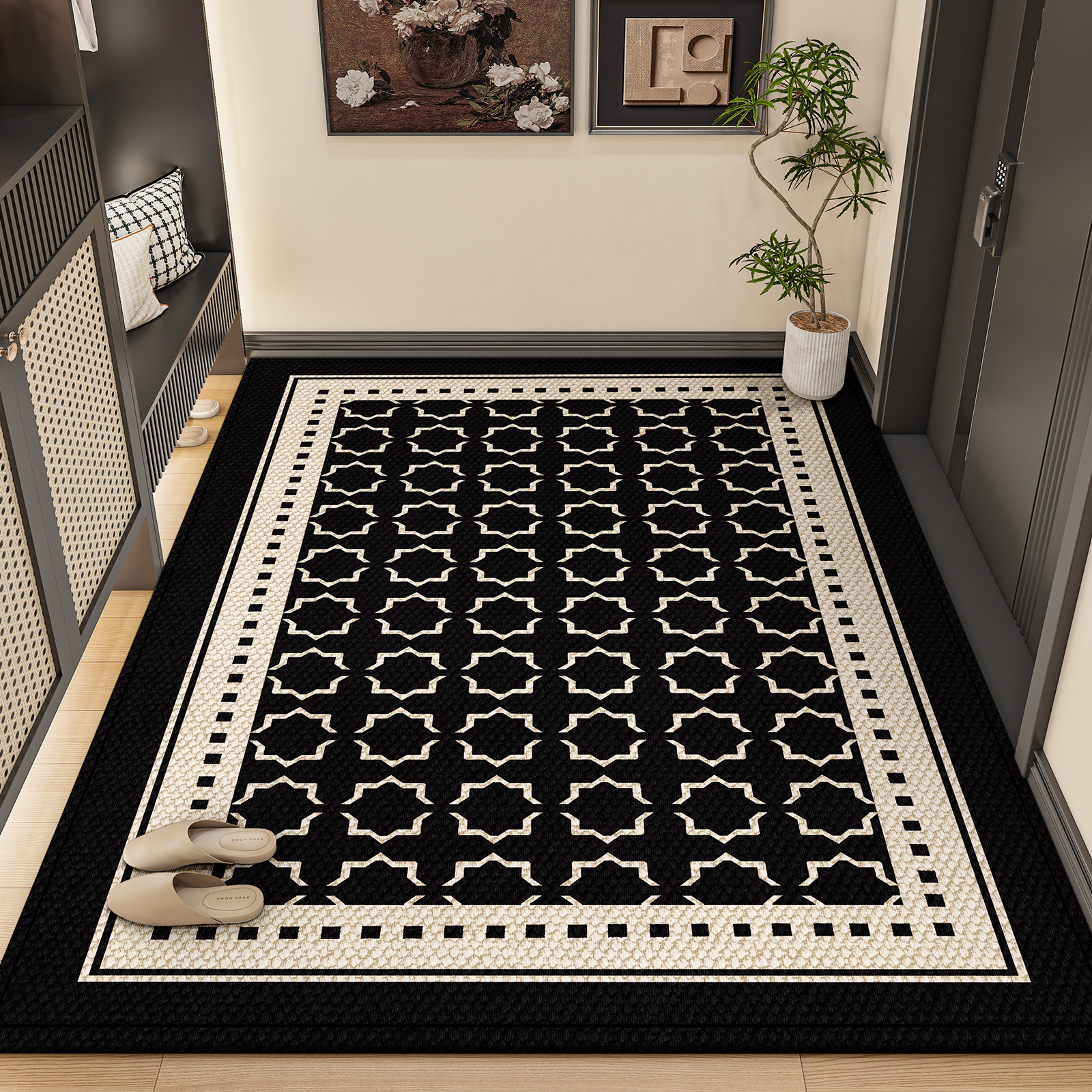 入户门地垫轻奢高级感进门门口家用地毯耐脏免洗室内防滑玄关垫子