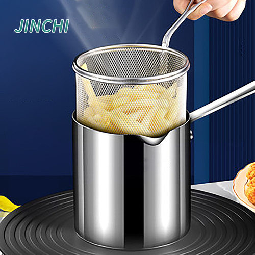 油炸锅304不锈钢炸锅带炸篮辅食锅加深日式小奶锅奶锅