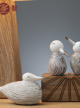 简约动物造型树脂工艺创意家居鸟类装饰办公室桌面摆件