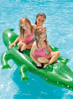 INTEX58562大鳄鱼坐骑儿童双人水上充气床坐骑戏水用品