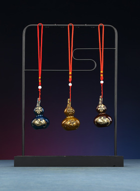 彩铜双钱葫芦家居装饰品福禄摆设客厅办公室工艺品把玩摆件