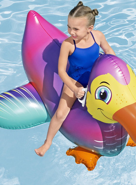 Bestway-41504渡渡鸟坐骑儿童游泳圈男女宝宝水上充气浮排救生圈