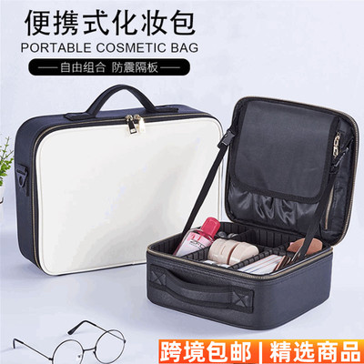 PU皮革化妆箱手提旅行化妆品收纳箱美甲箱子化妆箱美容工具箱