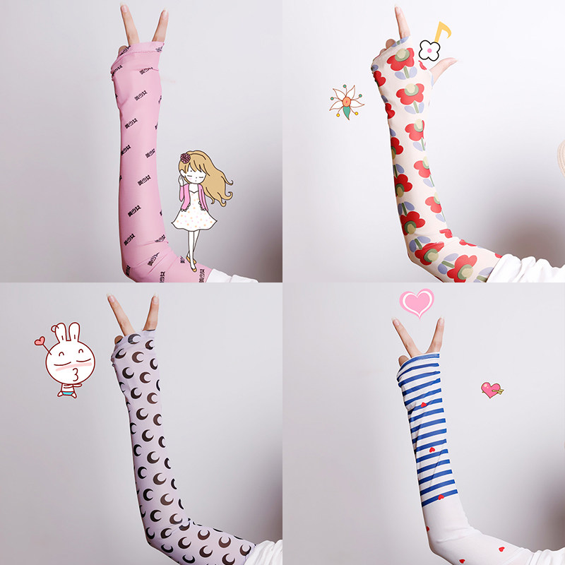 泫雅风防晒女手袖护臂袖套冰手臂袖冰丝手套韩版冰可爱网红美少女|ruв категории Аксессуары, перчатки - от Buy2taobao.com для оказания профессиональной услуги покупки агента Taobao