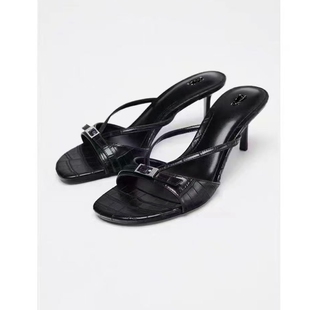 外贸原单女鞋2025Z家时尚百搭细跟凉鞋女显瘦高跟鞋女夏季凉拖鞋