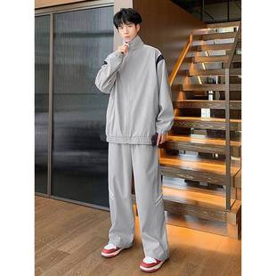 运动套装 夹克阔腿裤 BIAS潮牌休闲两件套秋宽松拼接时尚 neith