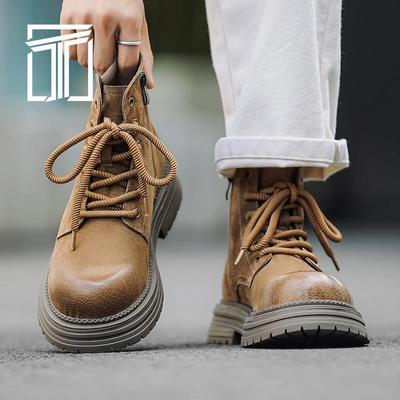 香港ITUN7G冬季2025新款男鞋厚底耐磨防滑工装靴轻便时尚休闲鞋子