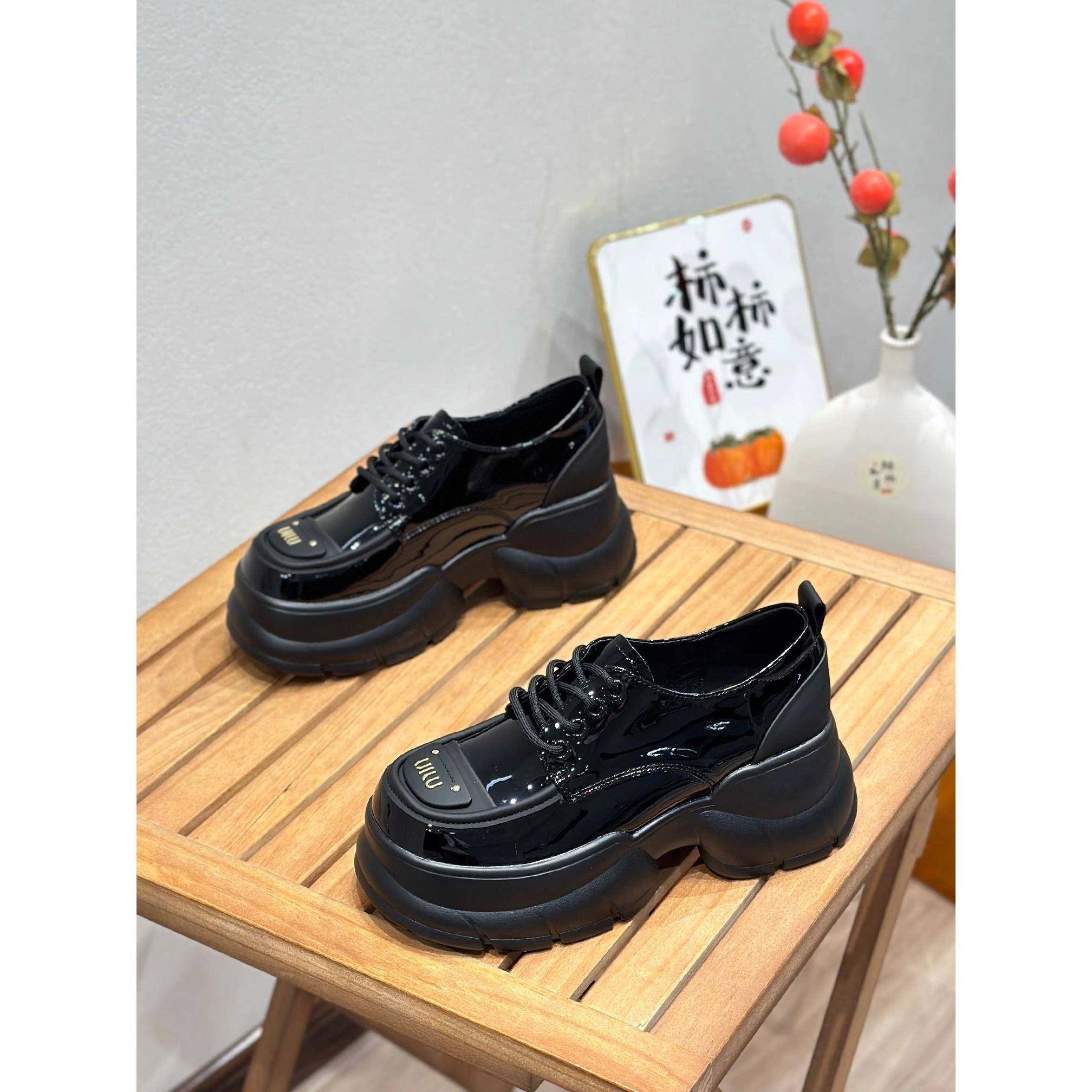 真皮厚底女式乐福鞋2025新春小皮鞋学院风女式厚底鞋系带平底鞋,女鞋,松糕（摇摇）鞋,淘宝优惠券,粉丝福利购,淘宝优惠卷