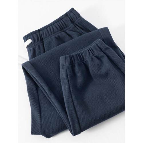 MAROLIO~挺括有型！300G斜纹直筒卫裤男休闲百搭纯色松紧腰运动裤