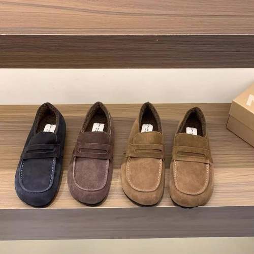 香港内增高复古真皮勃肯鞋女鞋子2025冬季加绒保暖棉鞋毛毛鞋单鞋