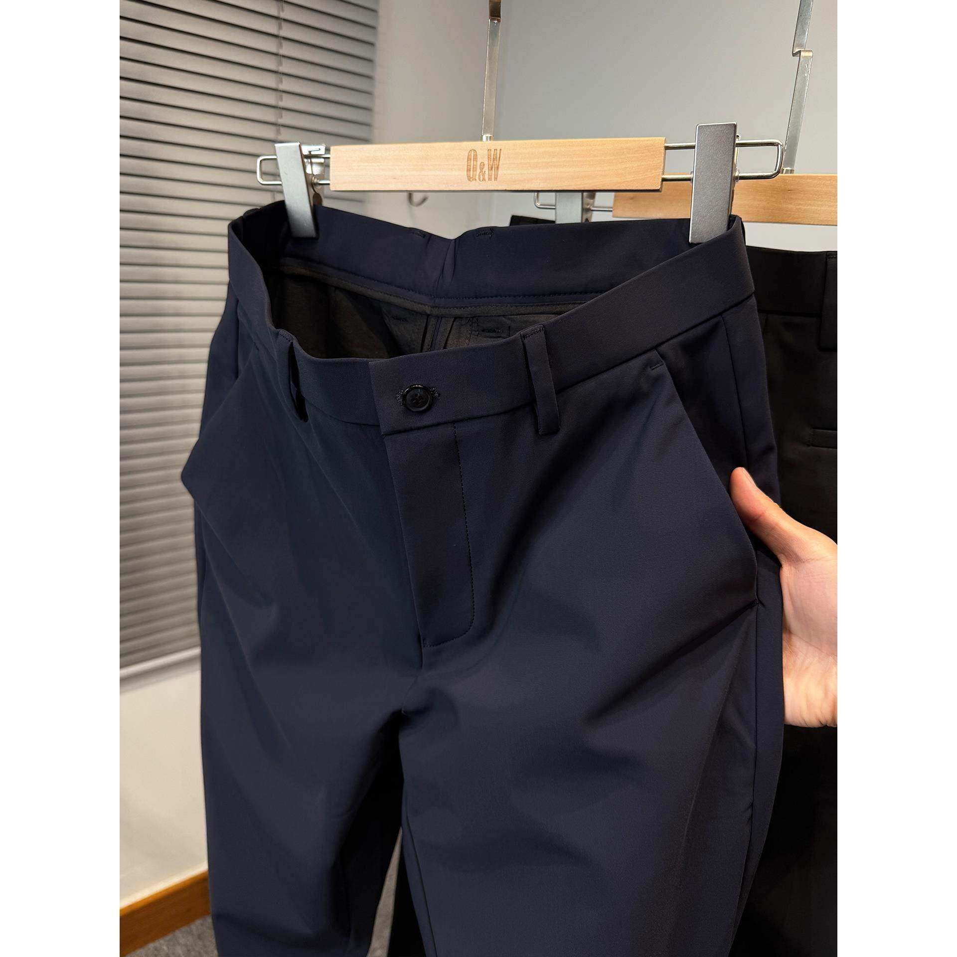 裤子男款秋冬季2025新款高端商务直筒男士休闲西裤加绒加厚长裤子