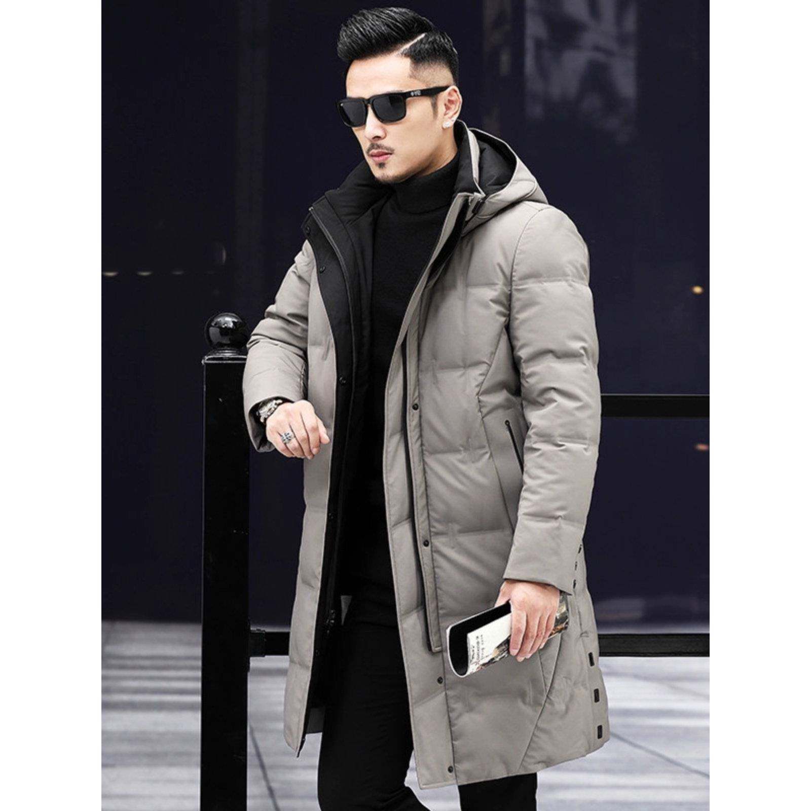 男士羽绒服中长款冬季加厚保暖外套2025新款休闲大码中年高级男装