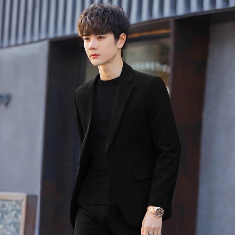 高级感西服套装男商务休闲小西装外套韩版修身潮流结婚礼服两件套