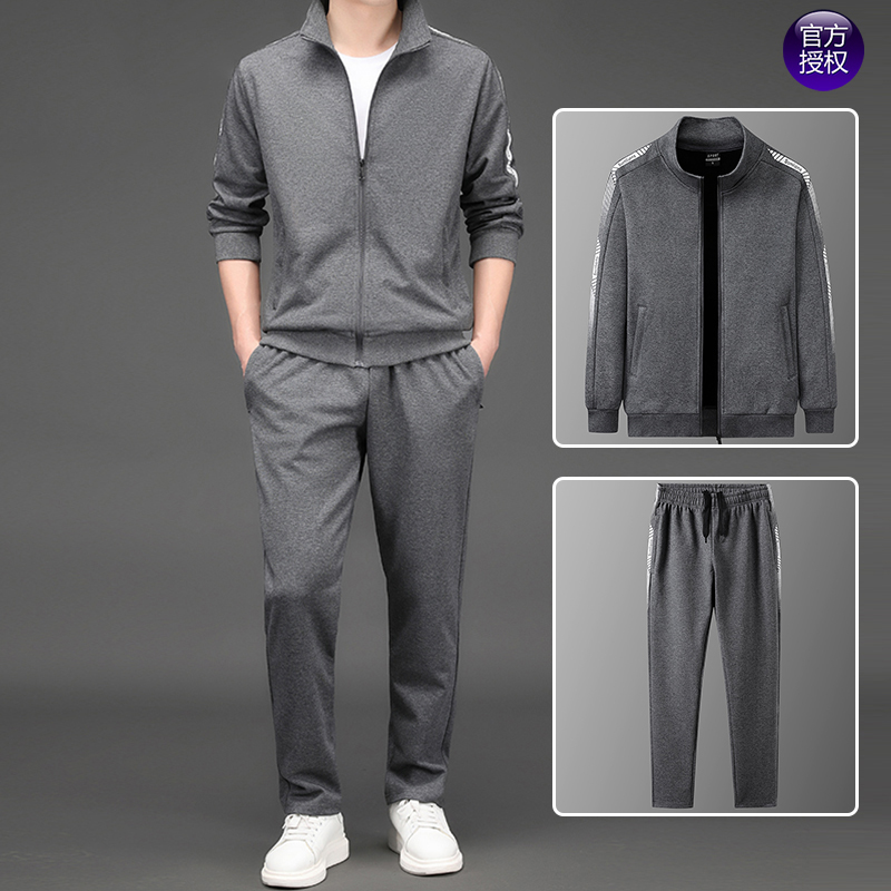 男士运动套装2025新款春秋季潮休闲中年爸爸跑步运动服卫衣两件套