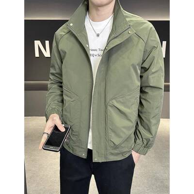 高级感立领夹克外套男士秋季2025新款宽松加厚冬季保暖开衫上衣潮