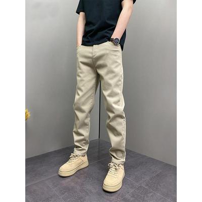 GM新潮 纯色直筒休闲裤男士秋冬加绒加厚修身潮流韩版锥形长裤子