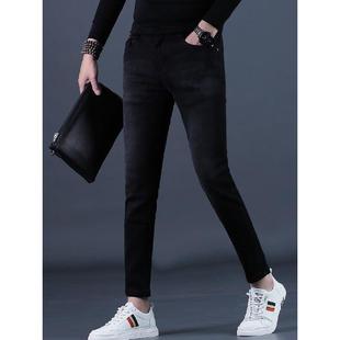 九分裤 小脚2025上新9分休闲黑色男裤 男士 潮流修身 牛仔裤 香港秋季