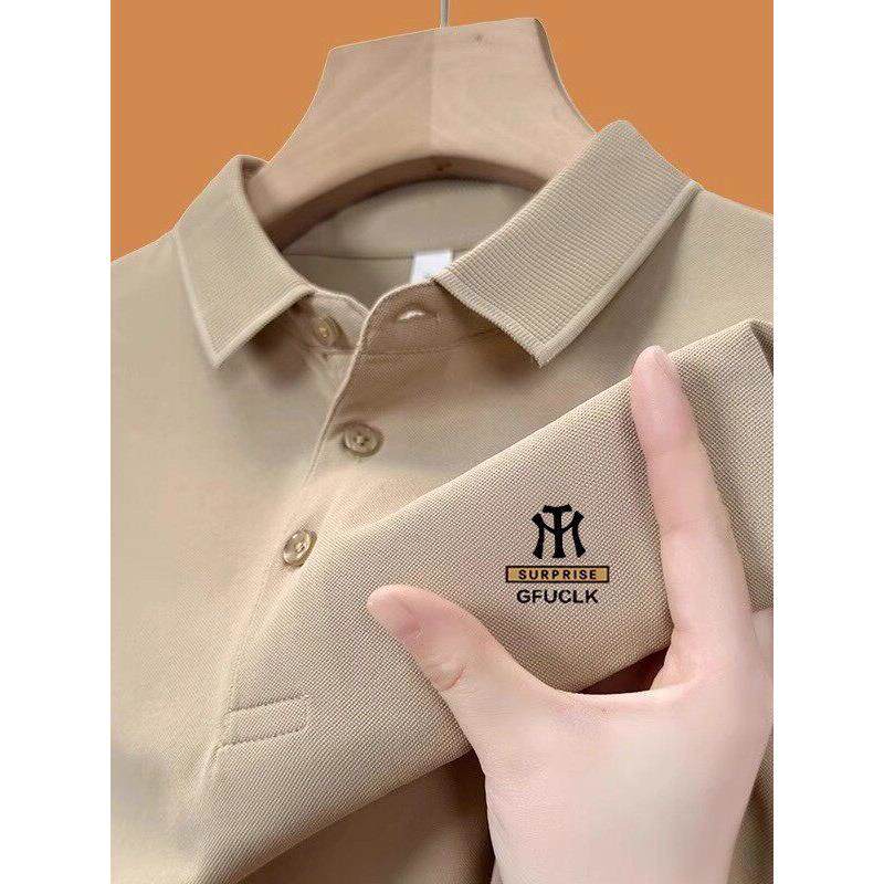 高端纯棉男士短袖t恤2025新款夏季翻领Polo衫商务长袖男士春秋季