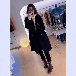 2025新款冬季高级感羊毛呢大衣女胖mm中长款韩版呢子外套大码女装