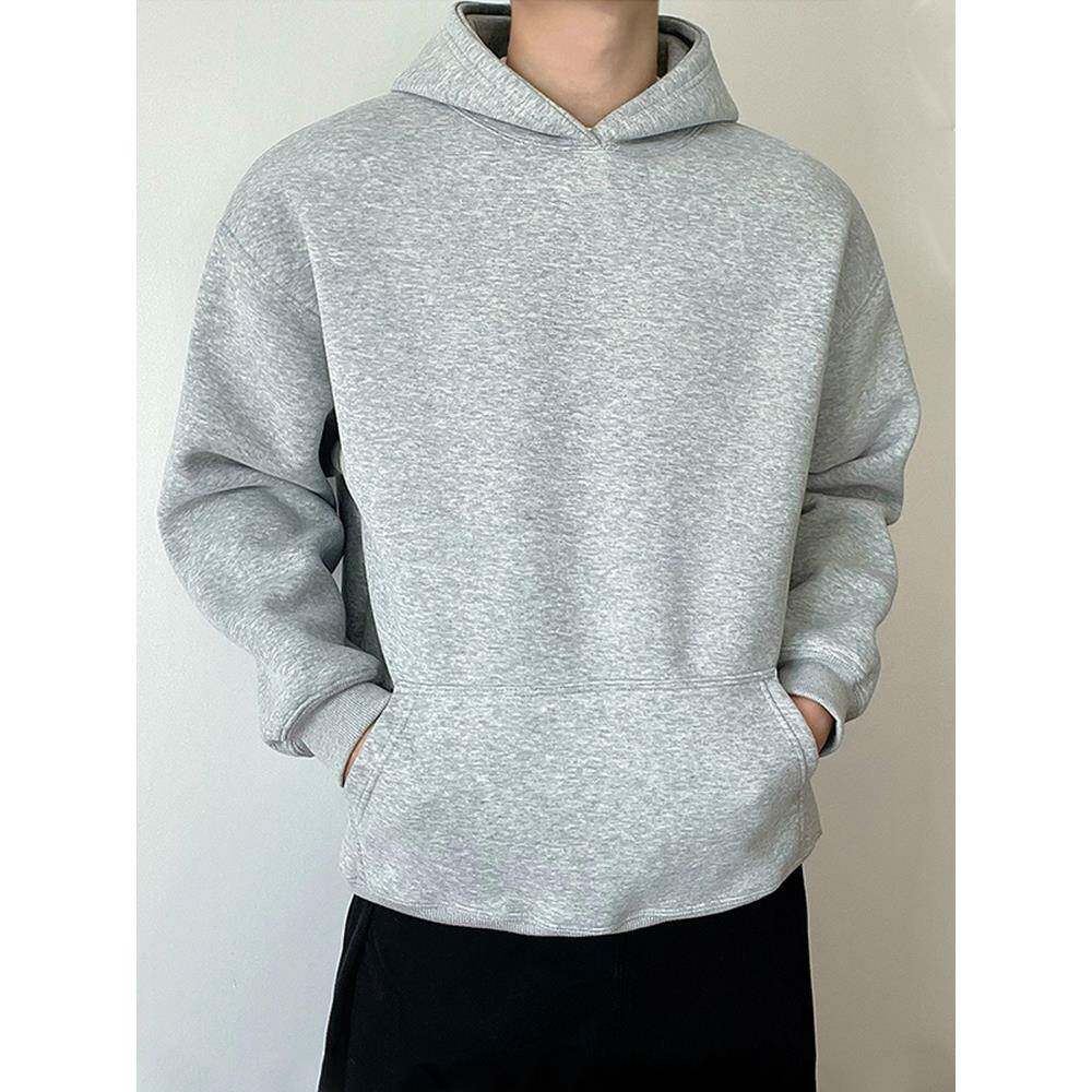 GM新潮 重磅420g纯色连帽卫衣男士秋冬新款宽松时尚长袖帽衫上衣