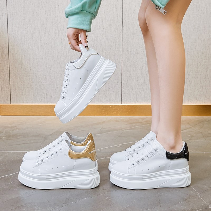 小白鞋女内增高8CM小个子女鞋百搭运动休闲板鞋2023春季新品
