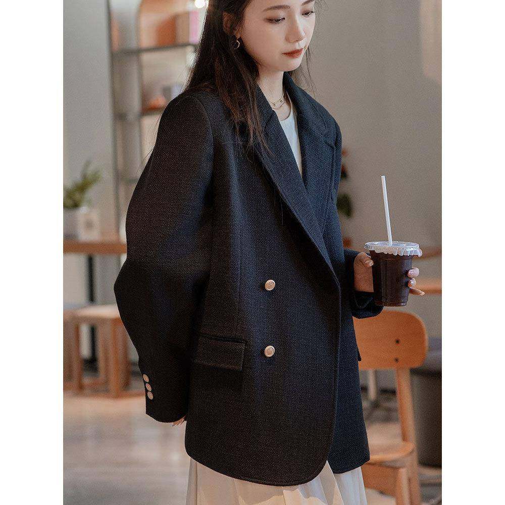 2025新款春季高级感毛呢西装外套女胖mm显瘦韩系西服加大码女装,女装/女士精品,大码呢大衣,淘宝优惠券,粉丝福利购,淘宝优惠卷
