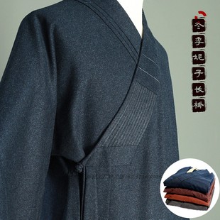 新面料秋冬季长褂僧服保暖毛呢春秋加厚祥仁大褂短褂僧袍师父僧衣