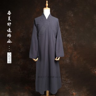 春夏季舒适棉麻透气长褂僧服 大褂和尚服僧人僧衣 短褂小褂四季款