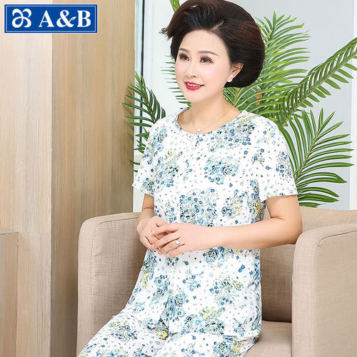 妈妈套装A＆B中老年人纯棉家居服