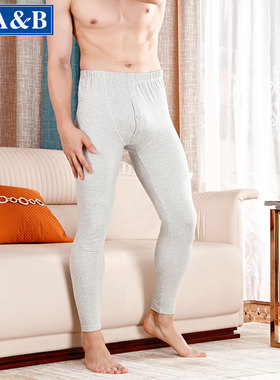 ab内衣男秋冬棉氨刷绒护膝保暖单裤弹力透气男士单条保暖裤Y833