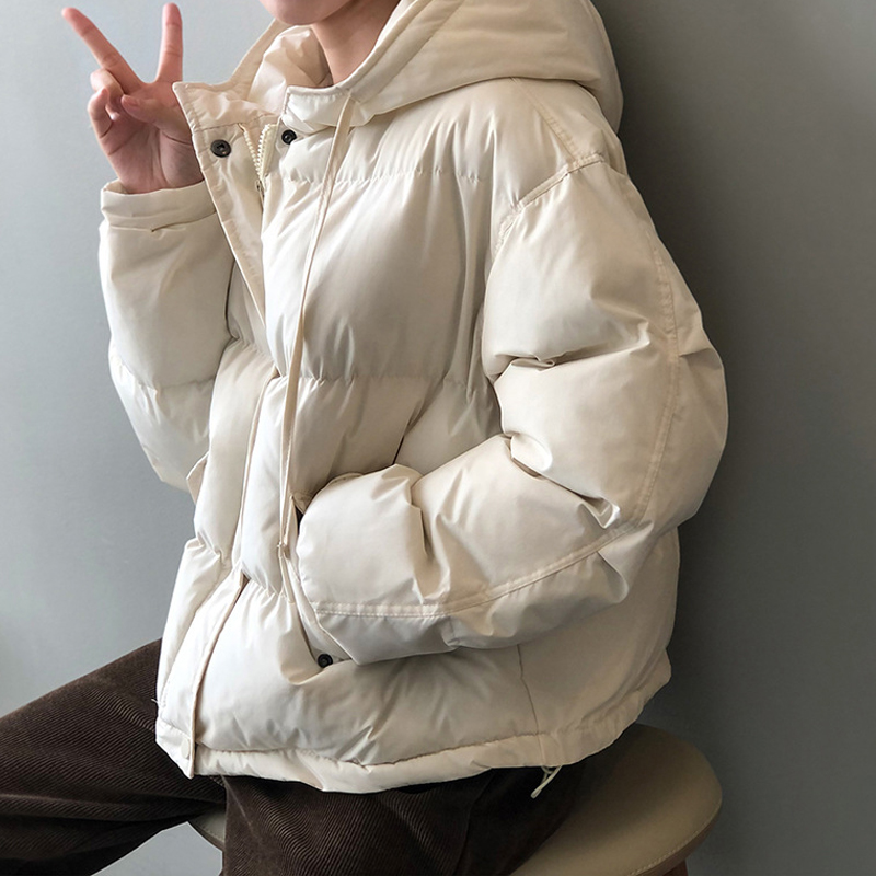 羽绒棉衣外套女2023新款欧货短款加厚棉服冬小个子面包服连帽棉袄