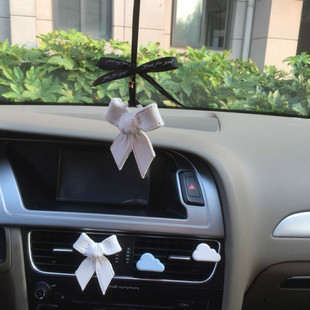 依初byearly 手工定制ins车载石膏香薰扩香石 蝴蝶结挂件通风口夹
