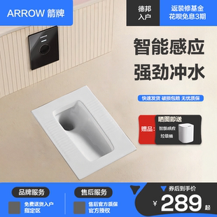 修一体防臭卫生间大便器 箭牌蹲便器家用脚踏感应器蹲坑蹲厕厕所装