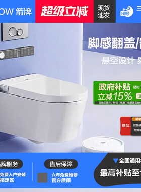 箭牌壁挂式一体智能马桶自动冲水隐藏水箱悬挂式嵌入式AKE1159H